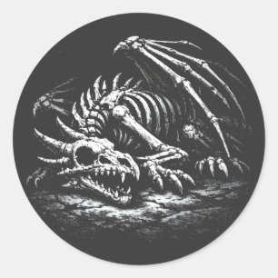 Drachenskelett — von BurnsInHell Runder Aufkleber