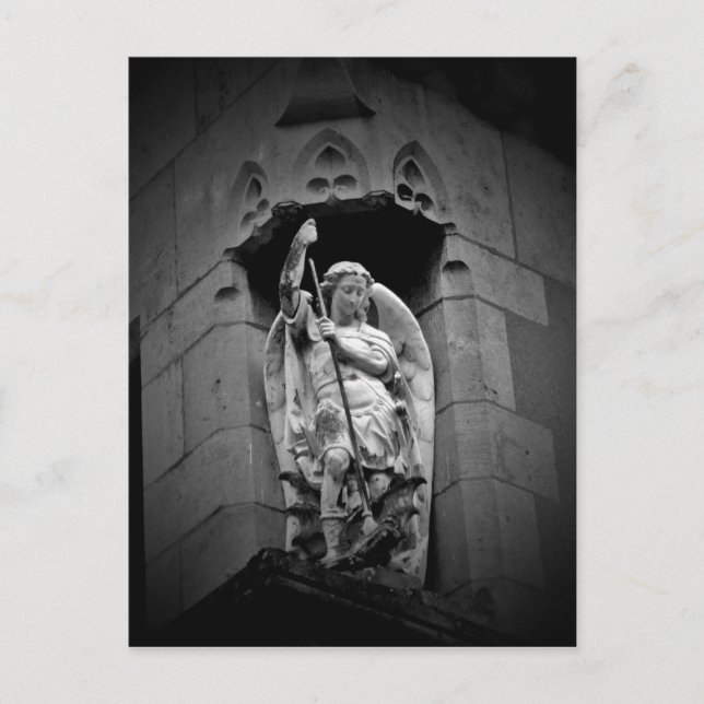 Drachenstatue Angel Postkarte (Vorderseite)