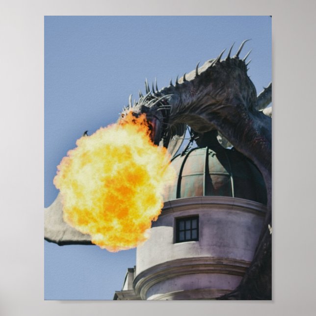 Drachenstatue zum Feueratmen Poster (Vorne)