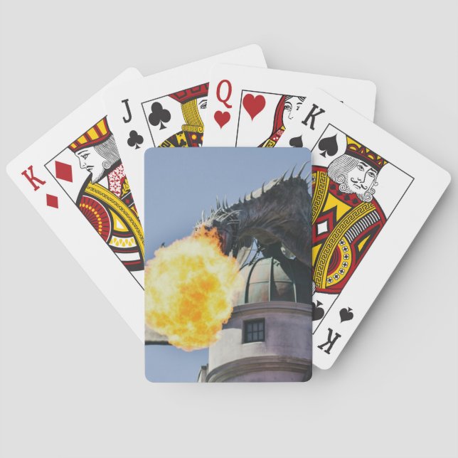 Drachenstatue zum Feueratmen Spielkarten (Rückseite)