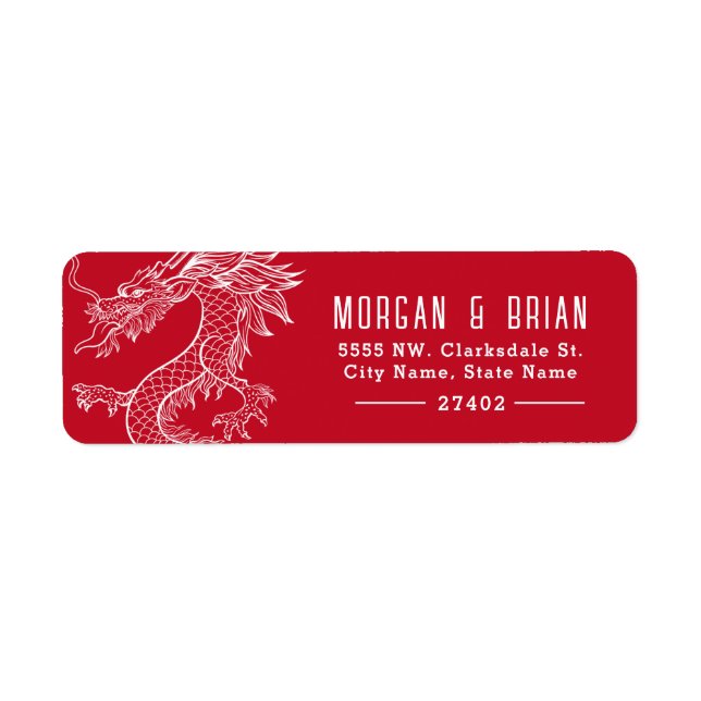 Drachenstil, voradressiert, roter Stil (Vorne)