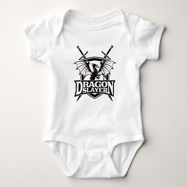 Drachentöter T-Shirt Baby Strampler (Vorderseite)