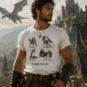 Drachentypen Wyvern Drake Wrym T-Shirt