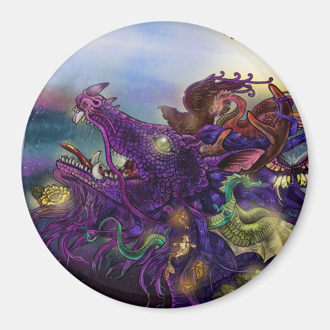 Drachenverzauberung Magnet (Vorne)