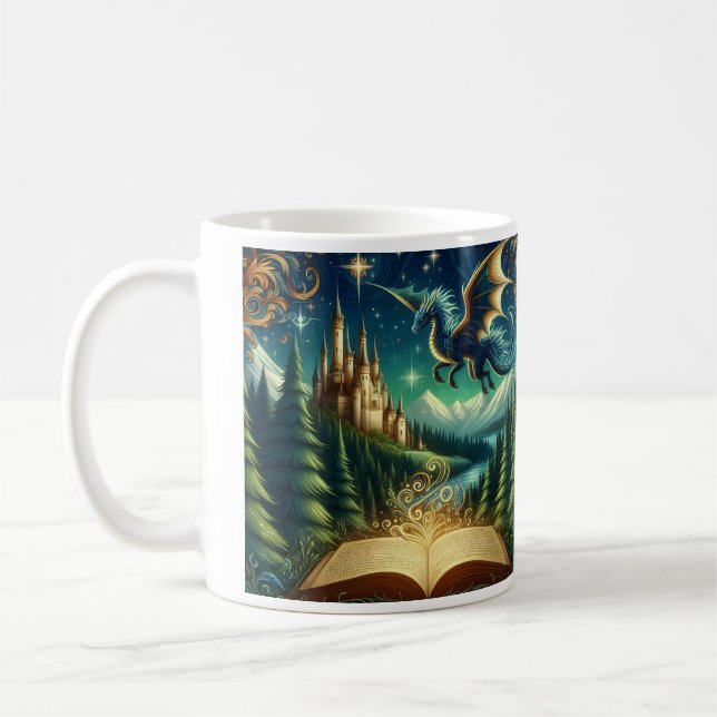 Drachenwald-Fantasie-Geschichtenbuch Kaffeetasse (Links)