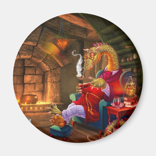 Drachenwärme am Feuer Magnet (Vorne)