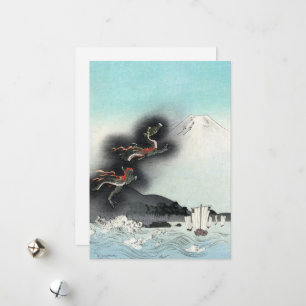 Drachenzorn-Seeschlacht um den Fuji, Japan Feiertagskarte