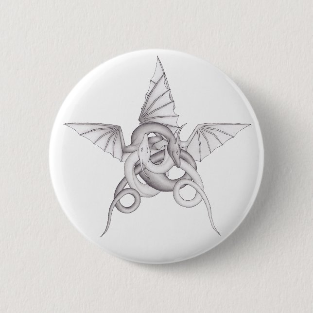 DrachePentagram Button (Vorderseite)