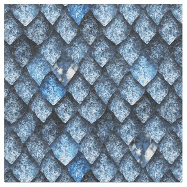 Dracheskalen/blaue Edelsteine Stoff (Nahaufnahme)