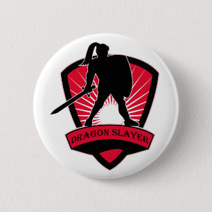 Dracheslayer-Ritter-Knopf Button