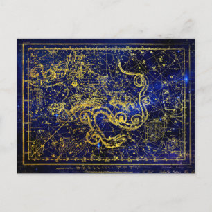 Draco Gold Constellation Imitate Postkarte