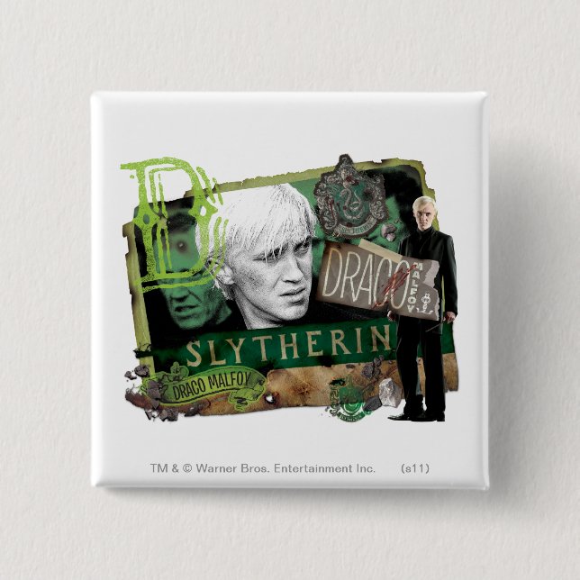 Draco Malfoy Collage 1 Button (Vorderseite)