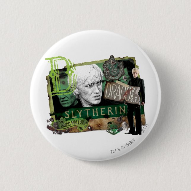Draco Malfoy Collage 1 Button (Vorderseite)