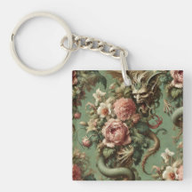 Drac's Finery - Gothic Dragon Floral Pillow