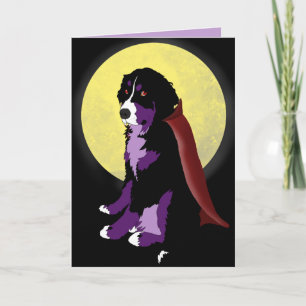 Dracula Bernese Mountain Dog Halloween Karte