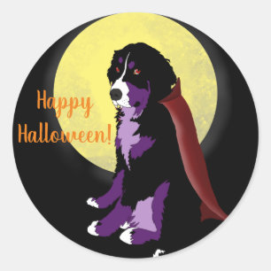 Dracula Bernese Mountain Dog Halloween Runder Aufkleber