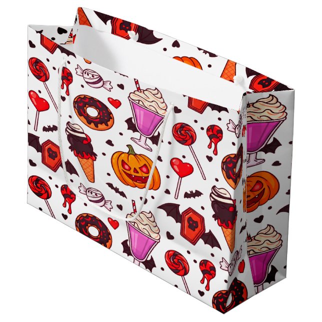 Dracula Candy Spooky Sweet Fun Große Geschenktüte (Vorderseite Schrägansicht)