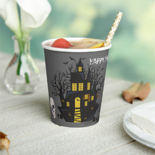 Dracula Castle Spooky Halloween Pappbecher