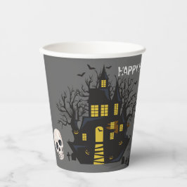 Dracula Castle Spooky Halloween Pappbecher