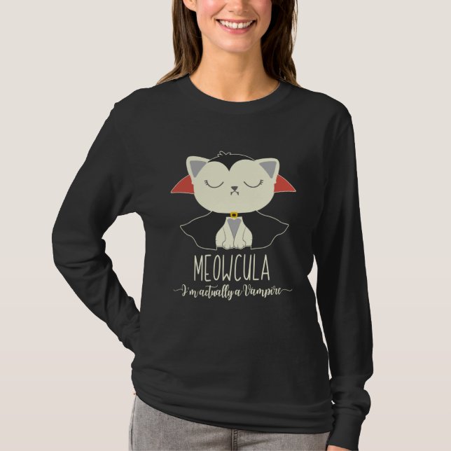 Dracula Cat Halloween Vampire Cat Meowcula 2020 Ki T-Shirt (Vorderseite)