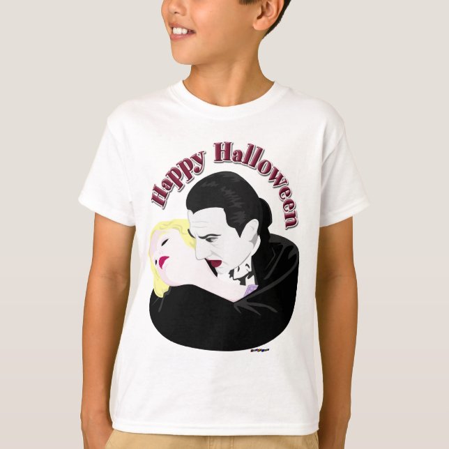 Dracula, glückliches Halloween T-Shirt (Vorderseite)