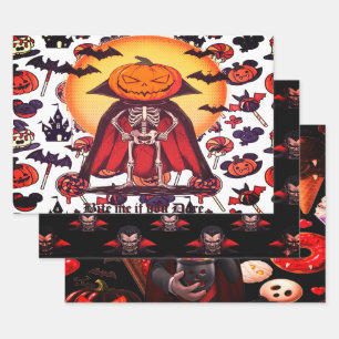 Dracula Gothic Horror Halloween Geschenkpapier Set