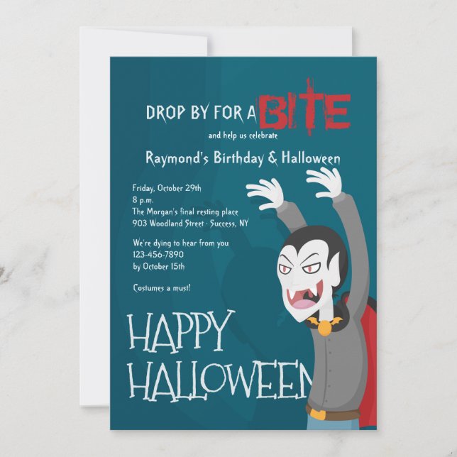 Dracula-Halloween-Party-Einladung Einladung (Vorderseite)