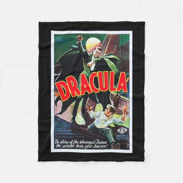 Dracula-Monster-Film-Decke Fleecedecke (Vorderseite)