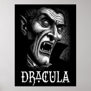 Dracula-Porträt Schwarz und Weiß Poster