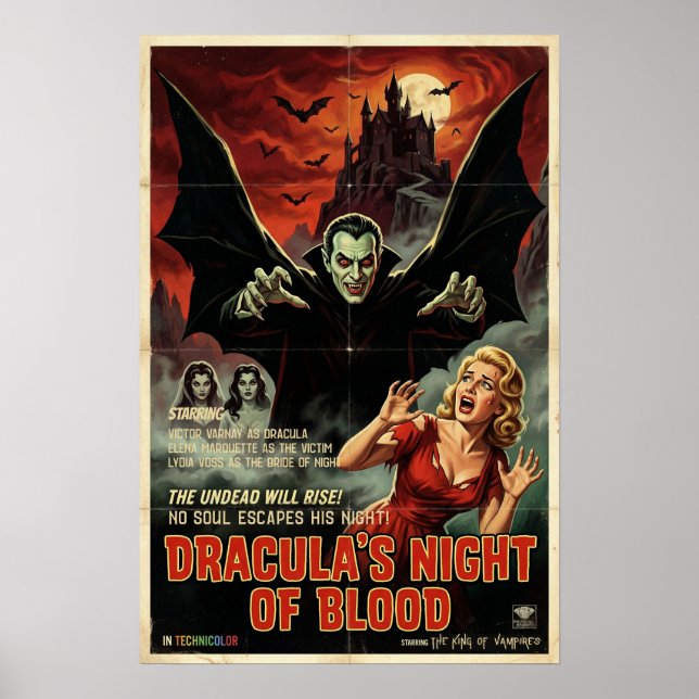 Dracula Poster Gotischer Vampir Horror Gruselige K (Vorne)