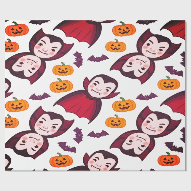 Dracula und Bats Spooky Fun Halloween Geschenkpapier (Flach)