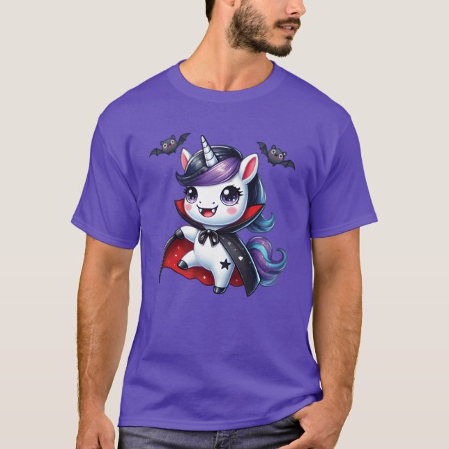 Dracula Unicorn Halloween T-Shirt (Vorderseite)