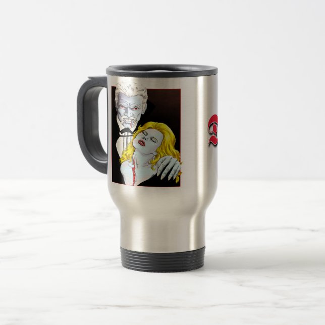 Dracula V1 Bildraupe Reisebecher (Vorderseite Links)