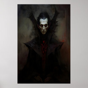 Dracula Vampir Gemälde, Halloween, Dunkel Poster