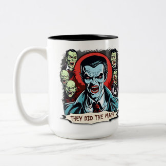 Dracula Vampir Retro-Horror-Comic Grafik Zweifarbige Tasse