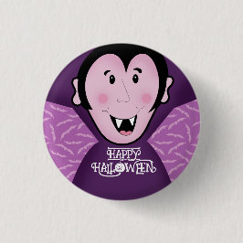 Dracula Vampire Bat Halloween Lila Fledermäuse Button