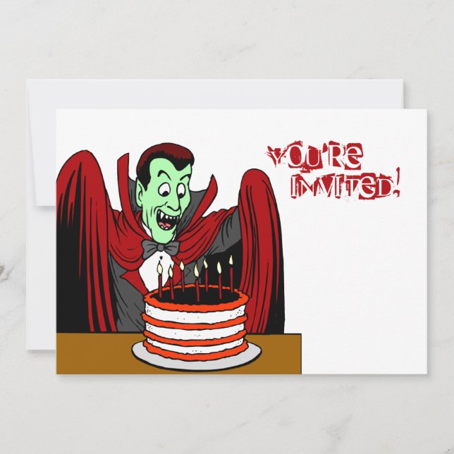 Dracula Vampire Halloween Geburtstag Einladung (Vorderseite)