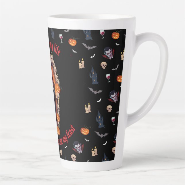 🧛 ‍ ♂️ Dracula Vampire Halloween Tasse 🎃 Black ☕ (Rechts)
