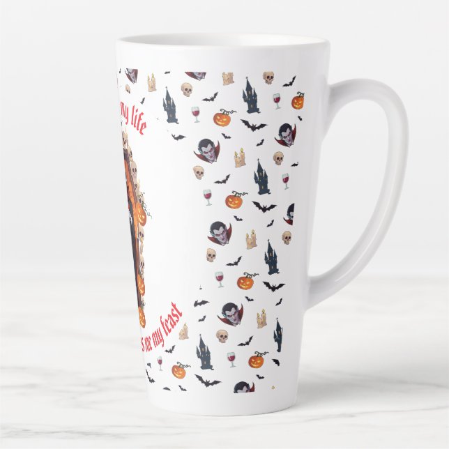 🧛 ‍ ♂️ Dracula Vampire Halloween Tasse 🎃 White (Rechts)