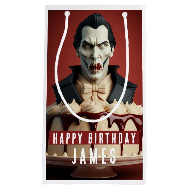 Dracula Vampire thematisch Creme Cake - Geburtstag Kleine Geschenktüte (Vorderseite)