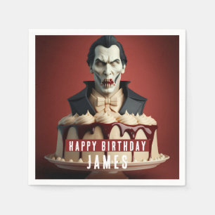 Dracula Vampire thematisch Creme Cake - Geburtstag Serviette