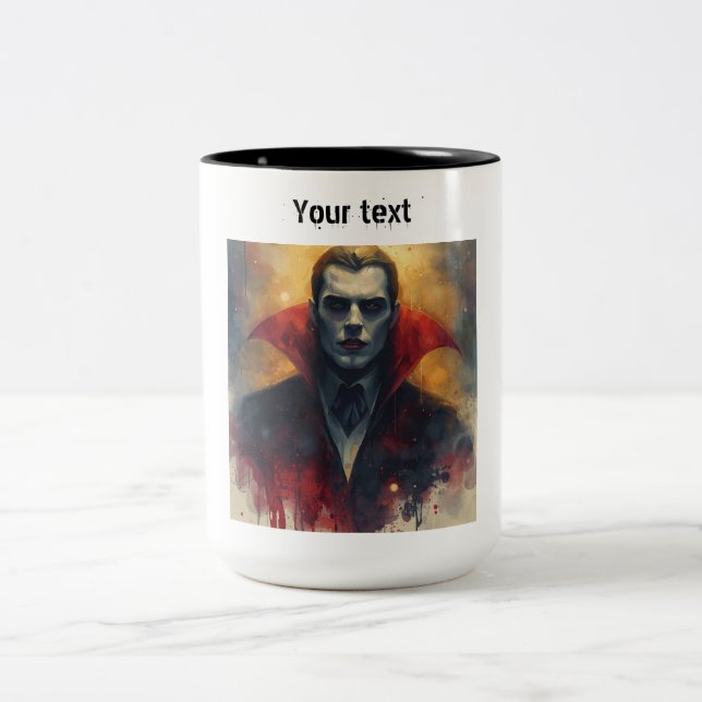 Dracula Vampire Zwei-Tone-Kaffee-Tasse. Zweifarbige Tasse (Mittel)