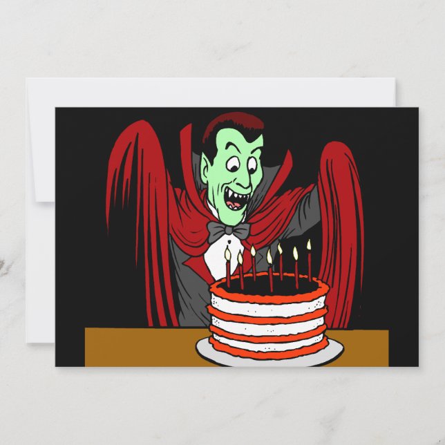 Dracula-Vampirs-Halloween-Geburtstag Einladung (Vorderseite)