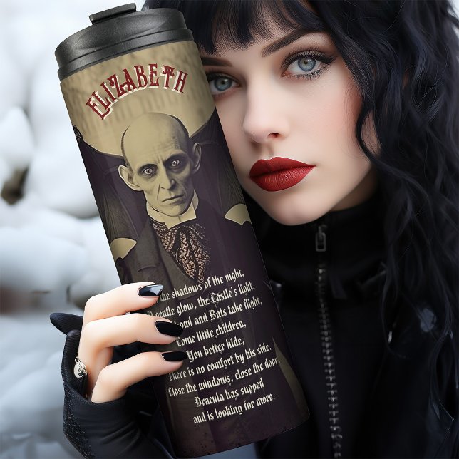 Dracula Vintag Gothic Halloween Vampire Thermosbecher (Von Creator hochgeladen)