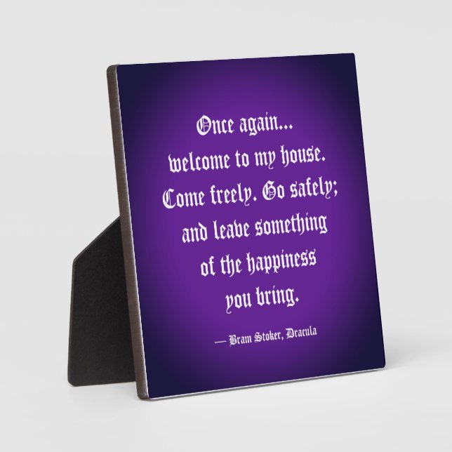 Dracula Welcome Quote Plaque Fotoplatte (Vorderseite)