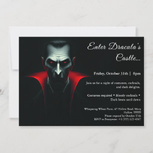 Draculas Nacht Halloween-Kostümparty Einladung
