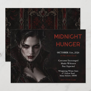 Draculas Nacht   Weibliche Halloween-Vampirparty Einladung