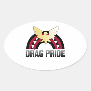 Drag Pride Ovaler Aufkleber