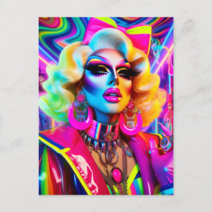 Drag Queen aus den 80er Jahren Postkarte