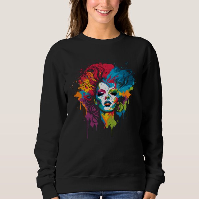 Drag Queen LGBTQ Pride Rainbow Support Drag Queens Sweatshirt (Vorderseite)